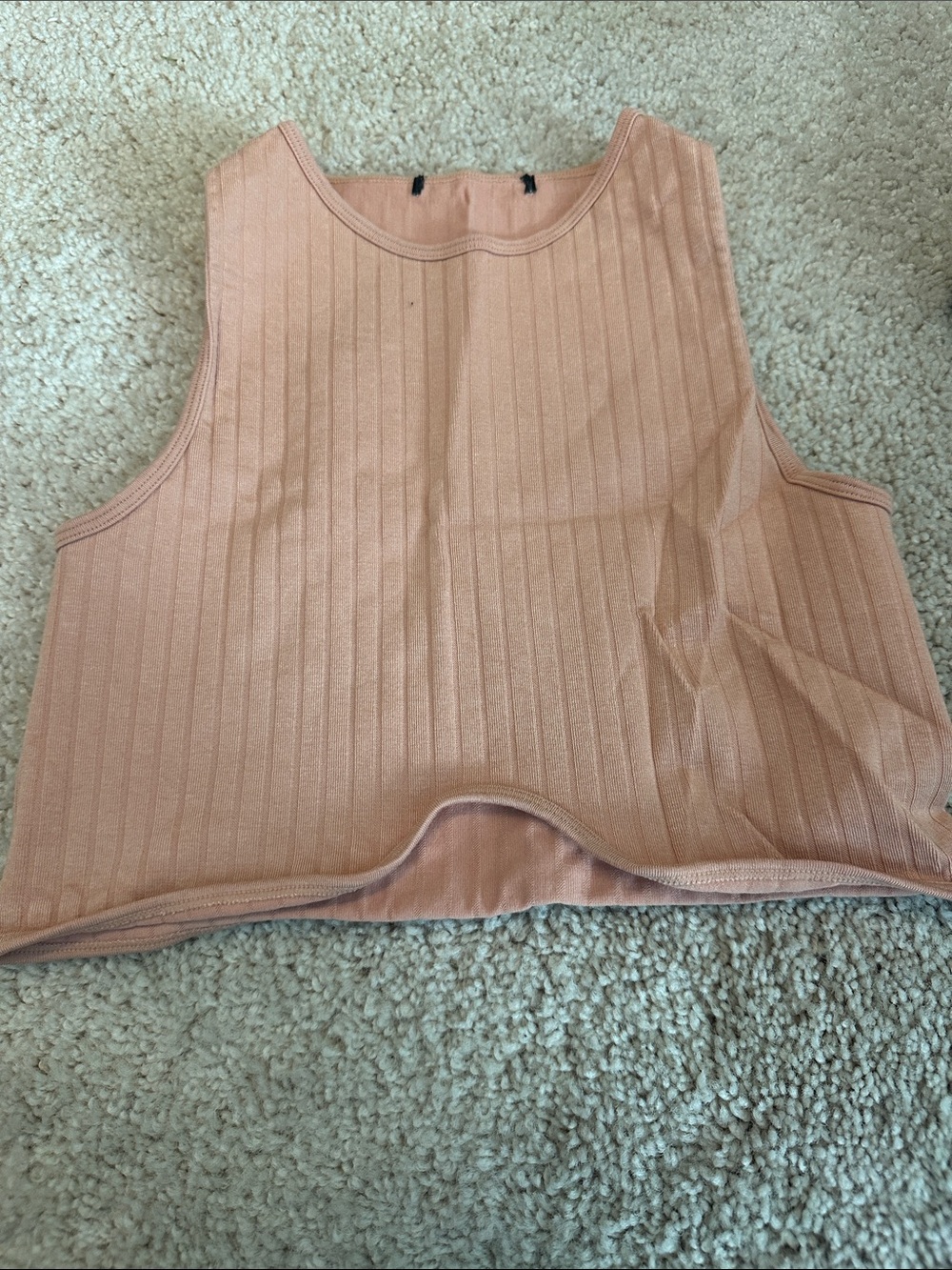 Forever 21 Peach Ribbed Sleeveless Crop Top